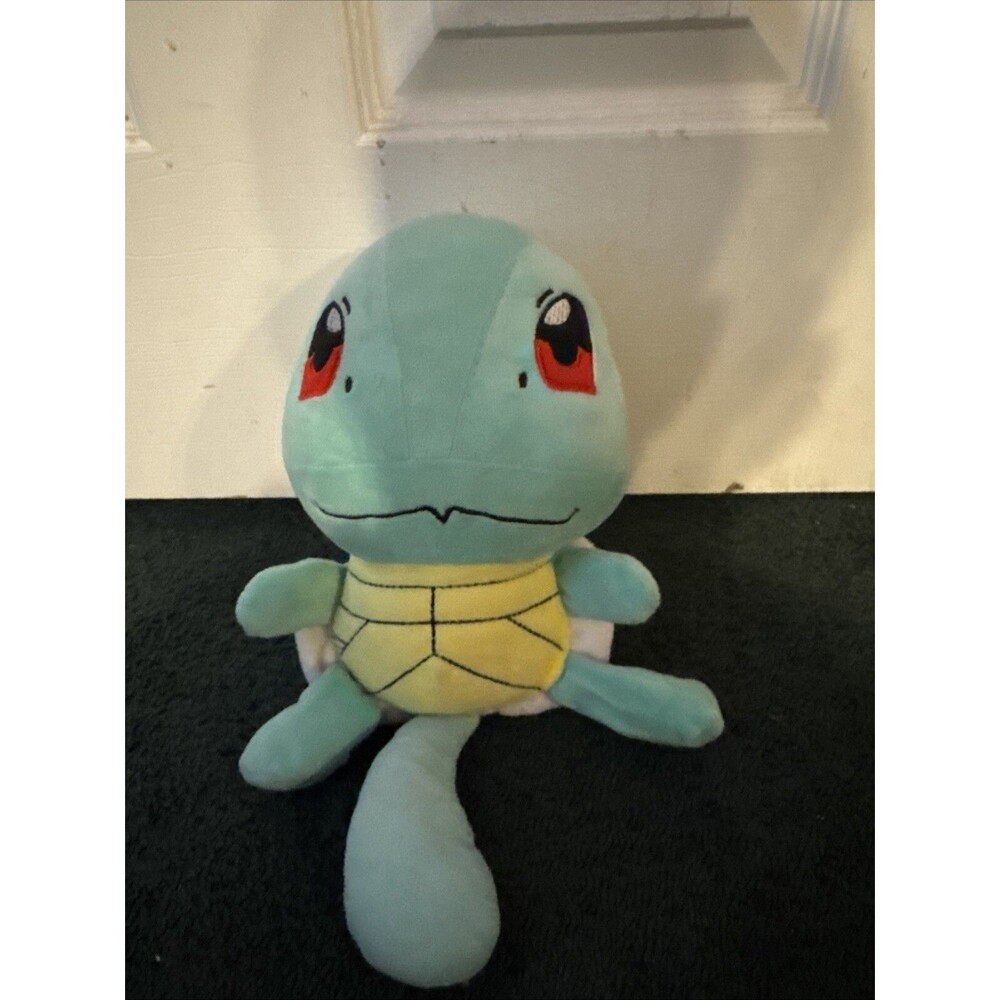 Pokemon Center Squirtle Plush 7" Stuffed Animal Toy Red Black Eyes Yellow Belly